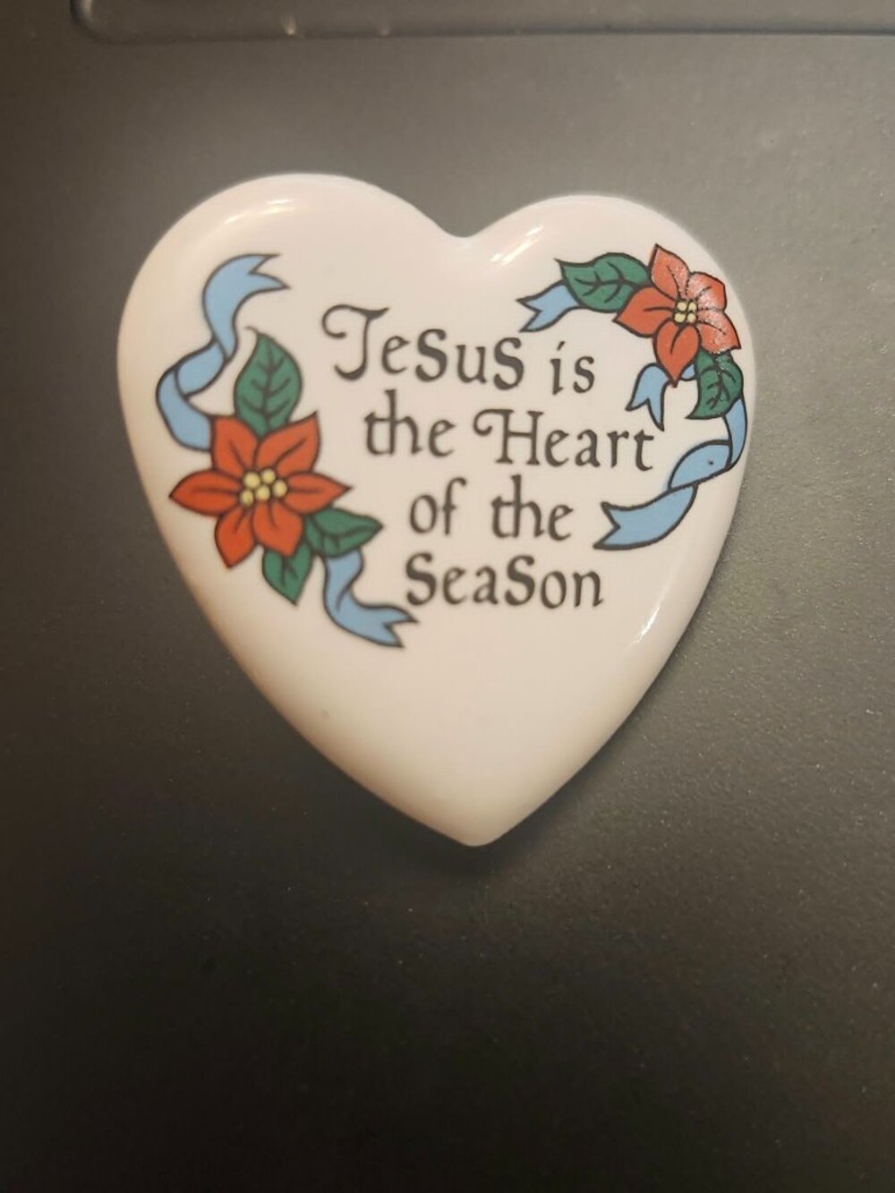 Vintage 1994 House of Lloyd Jesus Heart Christmas Ceramic Pin
